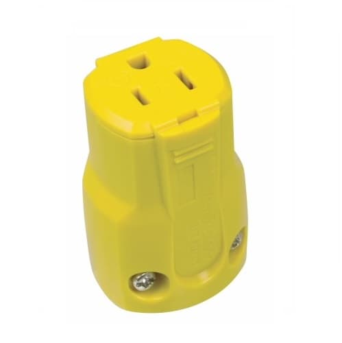 15 Amp Grip Connector, Nylon, 125V, Yellow