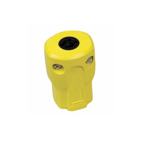 15 Amp Straight Blade Connector w/ Quick grip, 2-Pole, #18-12 AWG, 125V, Yellow, 50 Pack