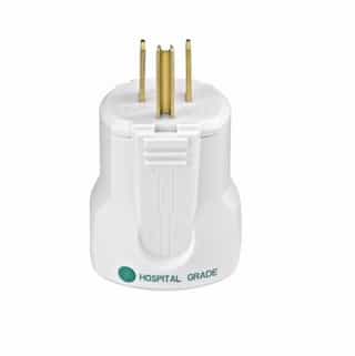 Eaton Wiring 15 Amp Grip Plug, Nylon, Hospital Grade, White
