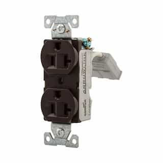 Eaton Wiring 20A Modular Duplex Receptacle, HG, 2-Pole, 3-Wire, 125V, Brown