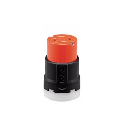 20 Amp Color Coded Connector, 3-Pole, 4-Wire, #14-8 AWG, 125/250V, Orange