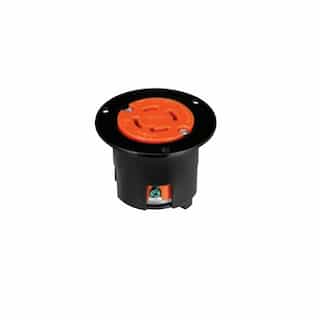 Eaton Wiring 20 Amp Color Coded Locking Flanged Outlet, 3-Pole, 4-Wire, #14-8 AWG, 125V-250V, Orange