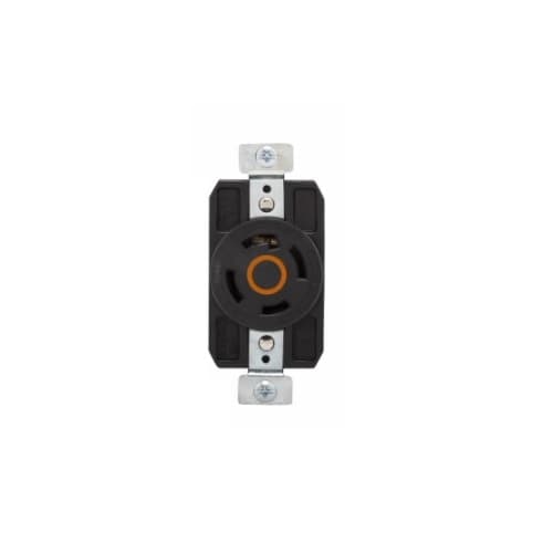 30 Amp Color Coded Receptacle, 3-Pole, 4-Wire, #14-8 AWG, 125/250V, Orange