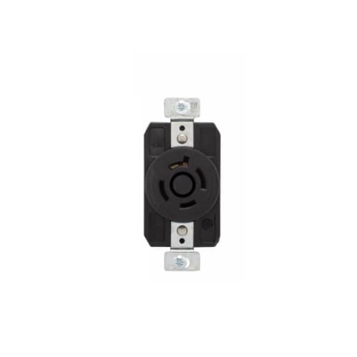 30 Amp Color Coded Receptacle, 3-Pole, 4-Wire, #14-8 AWG, 600V, Black