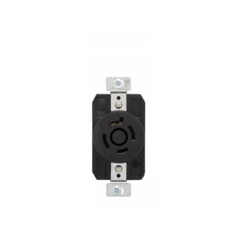 20 Amp Color Coded Receptacle, 4-Pole, 4-Wire, #14-8 AWG, 600V, Black