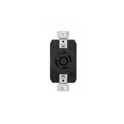 30 Amp Color Coded Receptacle, 4-Pole, 4-Wire, #14-8 AWG, 600V, Black