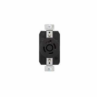 30 Amp Color Coded Receptacle, 4-Pole, 4-Wire, #14-8 AWG, 600V, Black