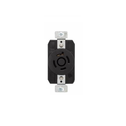 20 Amp Color Coded Receptacle, 4-Pole, 5-Wire, #14-8 AWG, 600V, Black