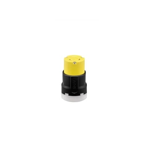 20 Amp Color Coded Connector, 2-Pole, 3-Wire, #14-8 AWG, 125V, Yellow