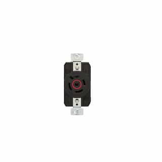 30 Amp Color Coded Receptacle, 2-Pole, 3-Wire, #14-8 AWG, 480V, Red