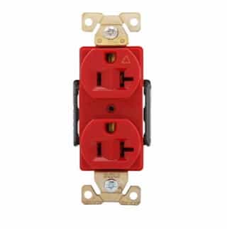 20 Amp Isolated Ground Duplex Receptacle, Red