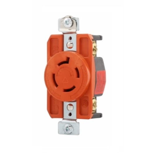 Eaton Wiring 20 Amp Single Receptacle, Locking, NEMA L15-20, Industrial, Orange