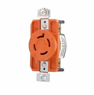 20 Amp Locking Single Receptacle, NEMA L16-20, Industrial, Orange