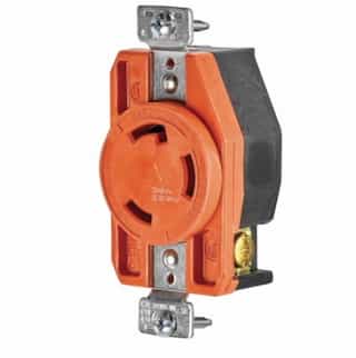 Eaton Wiring 30 Amp Single Receptacle, Locking, NEMA L6-30, Isolated Ground, Orange