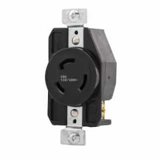 Eaton Wiring 20 Amp Single Receptacle, Locking, NEMA L10-20R, Industrial, Black