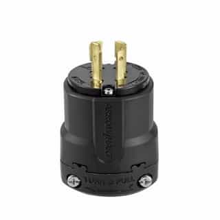 20 Amp Locking Plug, NEMA L15-20, 250V, Black