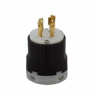30 Amp Locking Plug, NEMA L15-30, 250V, Black/White