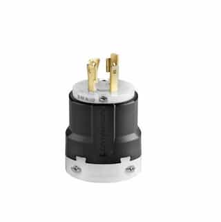 30 Amp Locking Plug , NEMA L16-30, 480V, Black/White