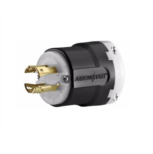 30 Amp Locking Plug, NEMA L17-30, 600V, Black/White