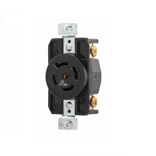 30 Amp Locking Plug, NEMA L19-30, 277/480V, Black