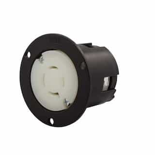 Eaton Wiring 20 Amp Flanged Outlet, NEMA L20-20, 347/600V, Black/White
