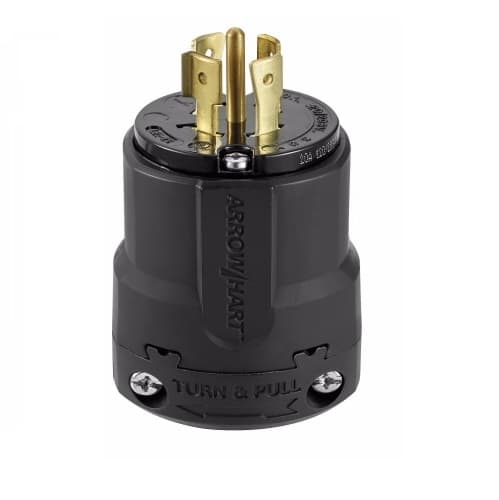 20 Amp Locking Plug, NEMA L21-20, 120/208V, Black