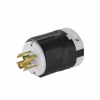 Eaton Wiring 20 Amp Locking Plug, NEMA L21-20, Four-Pole, Black/White