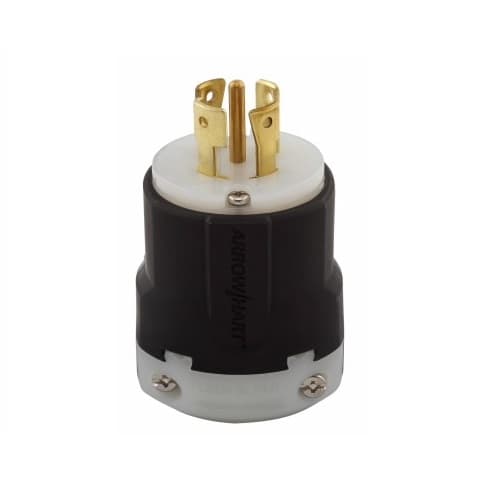 30 Amp Locking Plug, NEMA L21-30, Ultra Grip, Black/White