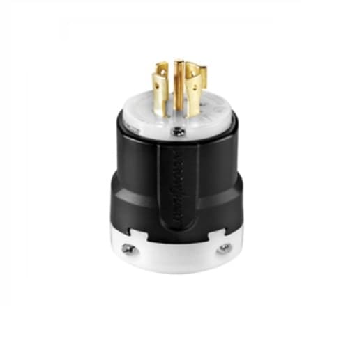 20 Amp Locking Plug, NEMA L22-20, 277V/480V, Black