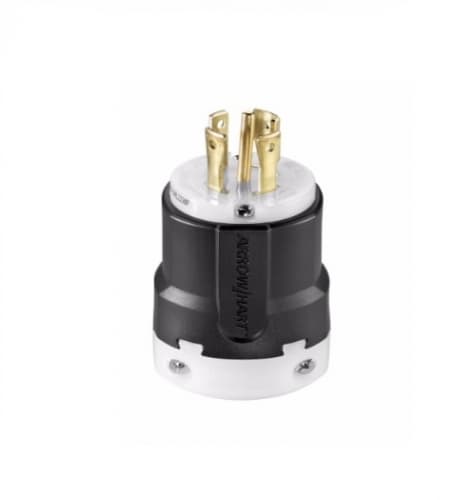 Eaton Wiring 30 Amp Locking Plug, NEMA L22-30, Black/White