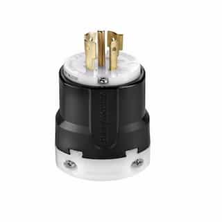 Eaton Wiring 20 Amp Locking Plug, NEMA L23-20, 347/600V, Black/White