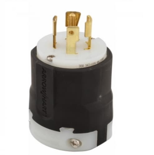 30 Amp Locking Plug, NEMA L23-20, 347/600V, Black/White