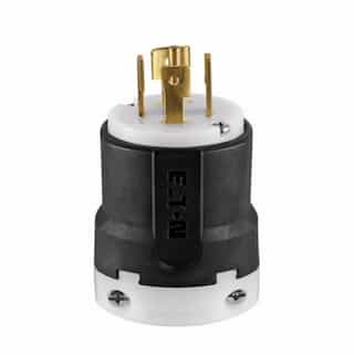 30 Amp Locking Plug, NEMA L26-30, 240/415V, Black/White