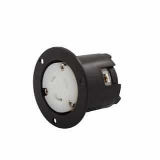 Eaton Wiring 20 Amp Flanged Outlet, Nylon, Industrial, Black/White