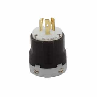 Eaton Wiring 20 Amp Locking Plug, Ultra Grip, Nylon, Black/White