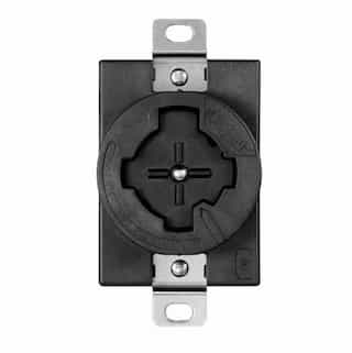 30 Amp Locking Receptacle, 480V, Industrial Grade, Black