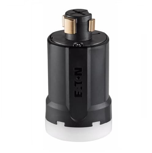 Eaton Wiring 20/30 Amp Locking Plug, 600/250V, Industrial Grade, Black/White
