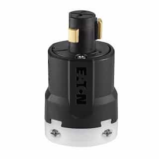 Eaton Wiring 20 Amp Grip Plug, Non-NEMA, Nylon, Black/White
