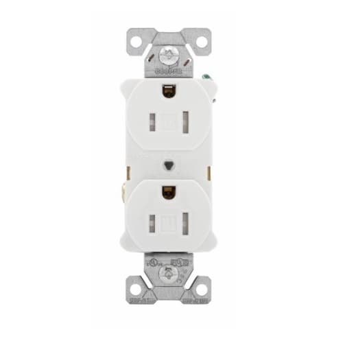 Eaton Wiring 15 Amp Heavy Duty Duplex Receptacle, 2-Pole, 3-Wire, #14-10 AWG, 125V, Gray