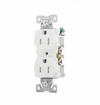 Eaton Wiring 15 Amp Duplex Receptacle w/ Terminal Guards, Tamper Resistant, Ivory