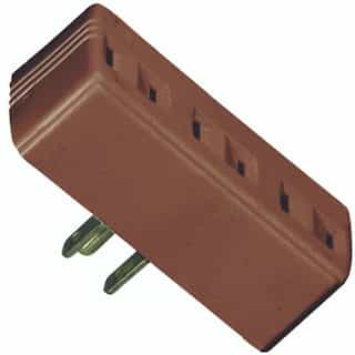 Eaton Wiring 15A Tap 3 Outlet, Polarized, 2-Pole, 2-Wire, 125V, Brown