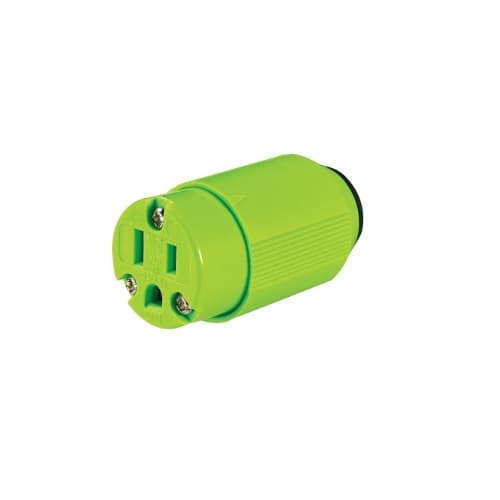 15 Amp Straight Blade Connector w/ Auto Grip, 2-Pole, 125V, Green