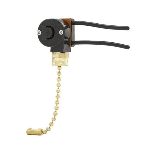 Eaton Wiring 1.3 Amp Pull-Chain Switch, 125V-250V, Brass