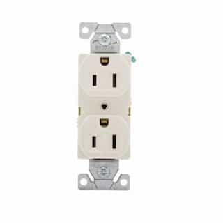 Eaton Wiring 15 Amp Duplex Receptacle, Auto-Grounded, Commercial, Light Almond