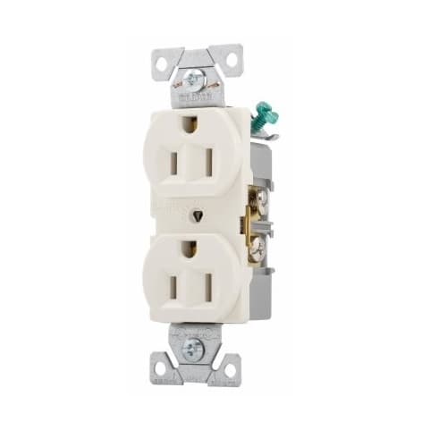 Eaton Wiring 15 Amp Duplex Receptacle, 2-Pole, 3-Wire, 14-10 AWG, 5-15R, 125V, ALM