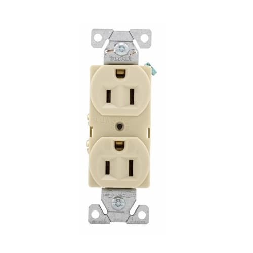 Eaton Wiring 15 Amp Duplex Receptacle, 2-Pole, 3-Wire, 14-10 AWG, 5-15R, 125V, IV