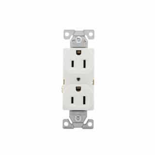 Eaton Wiring 15 Amp Duplex Receptacle, 2-Pole, 3-Wire, 125V, #14-10 AWG, White