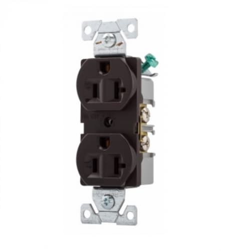 Eaton Wiring 20 Amp Duplex Receptacle , Auto-Grounded, Commercial, Brown
