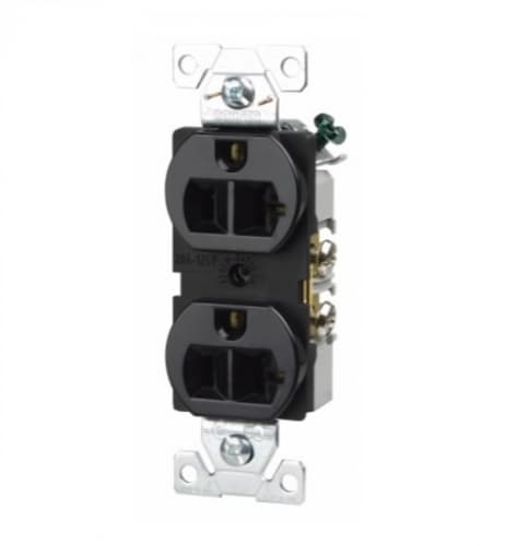 Eaton Wiring 20 Amp Duplex Receptacle , Auto-Grounded, Commercial, Black