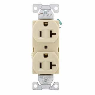 Eaton Wiring 20 Amp Duplex Receptacle, 2-Pole, 3-Wire, 14-10 AWG, 5-20R, 125V, IV